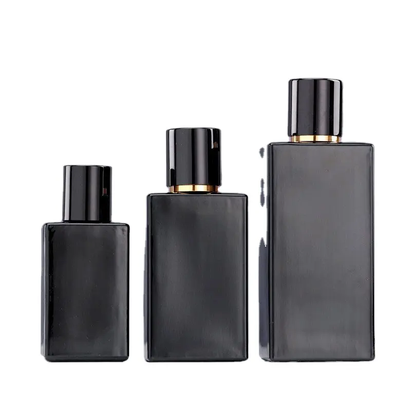 MUB 30ml quadratische Glas parfüm flasche mit schwarzer Glas parfüm großhandels flasche