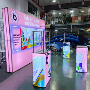 促销展示架背光展示架贸易展示架展台弹出式发光二极管照明背景品牌广告横幅 - Product Image 4