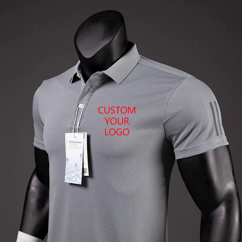 Polo personalizado de poliéster liso de alta calidad para deportes Golf Dry Fit para hombre