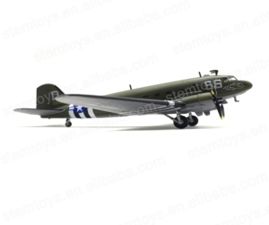 Unisex 1/100 Scale Alloy Diecast C-47 DC3 Transport Aircraft <strong>Model</strong> Kit Kids' Toy with Wheels Fighter Playing Toy - Product Image 5