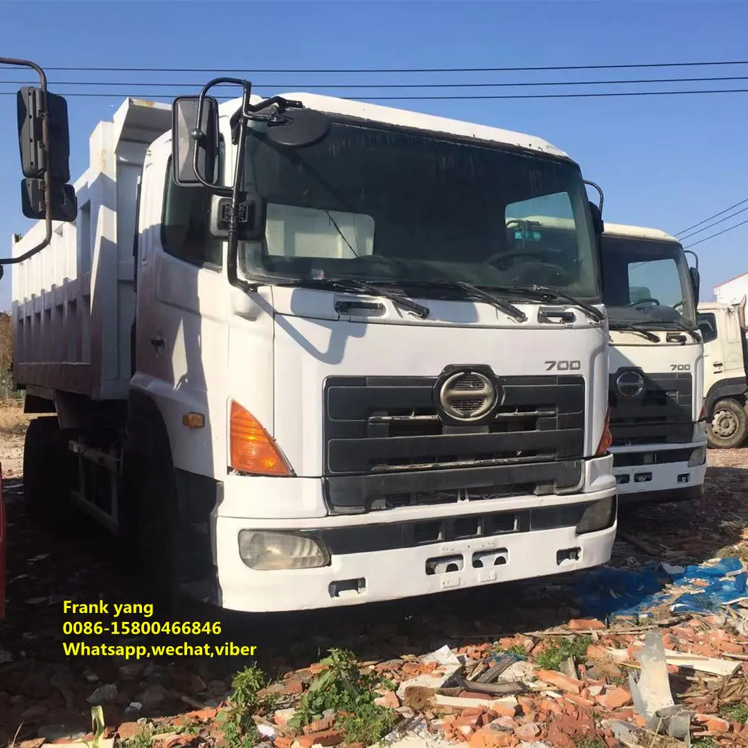 Camión de basura Hino de 10 ruedas, camión volquete hino usado, original de Japón, en venta