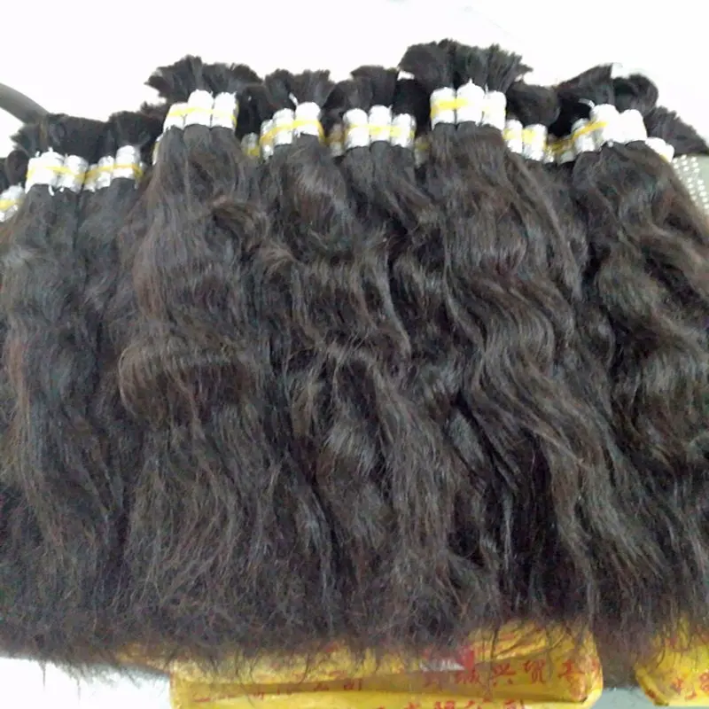Cabello humano virgen brasileño, pelo ondulado sedoso y suave a granel para la fabricación de pelucas, venta al por mayor