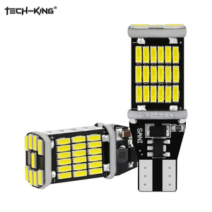 TECH-KING自動車およびオートバイのハイパワーT1512v-24vLedライトW16W4014 45smd LedT15イエローホワイトレッドSX279反転ライト - Product Image 3