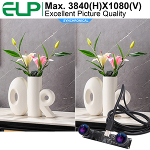 ELP sincrono Stereo 60fps 3840 x1080 Dual Lens modulo fotocamera USB Mini 80*16.5mm Webcam Camera per Raspberry Pi Jetson Nano - Product Image 2