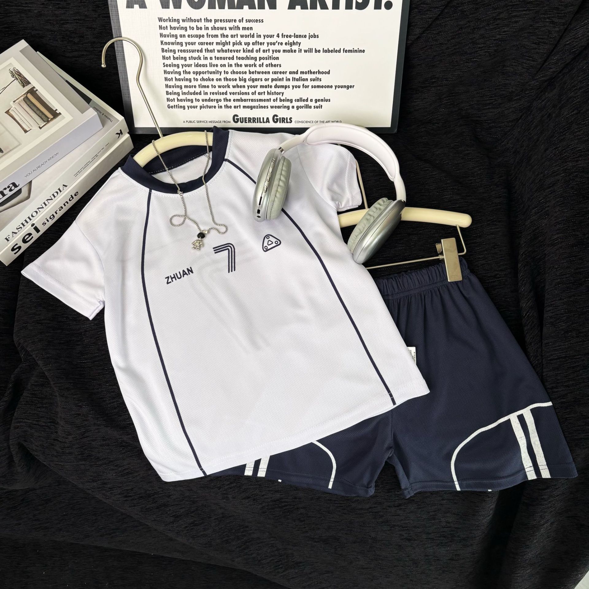 Ensemble uniforme de basket bleu marine Sg