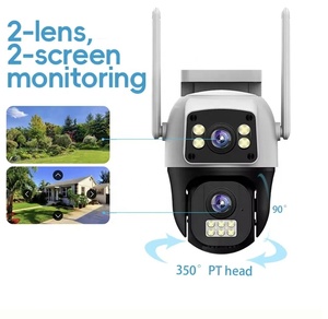 V380 Pro Outdoor WIFI Dual Lens Human Detection <strong>Camera</strong> System Waterproof Network CCTV Bullet PTZ Linkage <strong>Camera</strong>