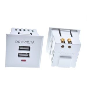 双USB交流电源插座嵌入式双USB桌面插座DC充电电源面板模块插座5V 2.1A - Product Image 4