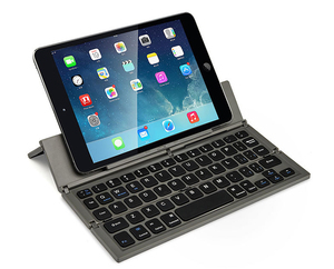 Teclado inalámbrico de dientes azules flexible plegable de tamaño de bolsillo con panel táctil para iPad con soporte oculto - Product Image 3