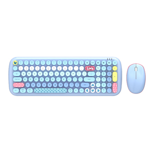2.4GHz USB Wireless Typewriter <strong>Keyboard</strong> and <strong>Mouse</strong> with Two-block Colorful Round Key for Office <strong>Computer</strong> <strong>Use</strong>