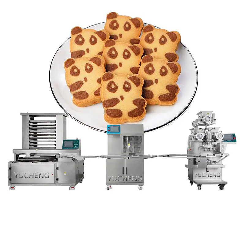 Máquina de fabricación de incrustaciones de galletas y galletas doble automática de acero inoxidable para hacer máquina de formación