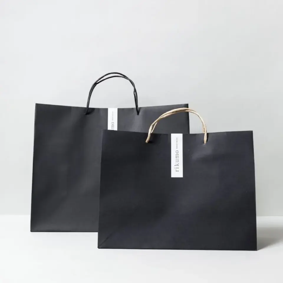 Papel grosso Twisted Handle Shopping Carrier Bag Com Logotipo Impresso