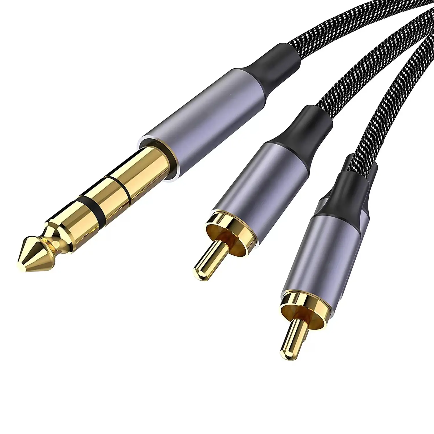 Cable Coaxial de Audio de 6,35mm a 2rca, amplificador HiFi, micrófono, vídeo, rca a mono, 6,5, 2 rca, 6,35mm a rca Dual, TS 1/4