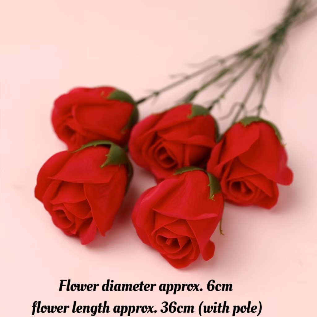 Roses rouges noires 5pcs