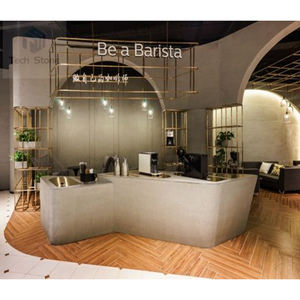 Etkileyici RGB aydınlatma gösterisi yapay taş Modern bar sayacı tasarımı - Product Image 3