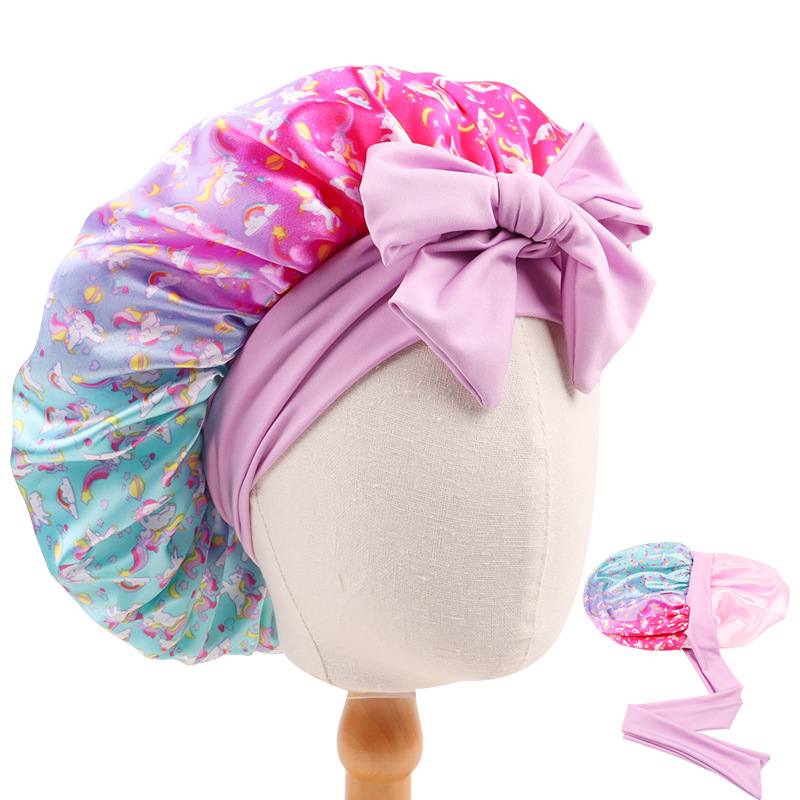 Licorne double satin bleu violet