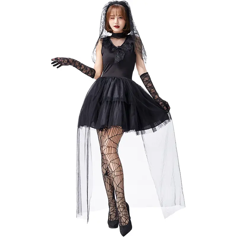 ملابس تنكرية للجسر الأسود هالوين للسيدات مع فستان كرنفال