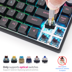Skyloong 65% GK6 + óptico mecânico teclado com fio 68 teclas com botão interruptor hot swapping para fabricante