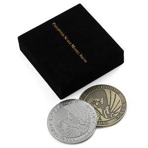 Factory Manufacturers Custom Design Zinc Alloy Die-cast Metal Color Challenge <strong>Coins</strong> with Velvet Gift <strong>Boxes</strong> - Product Image 2