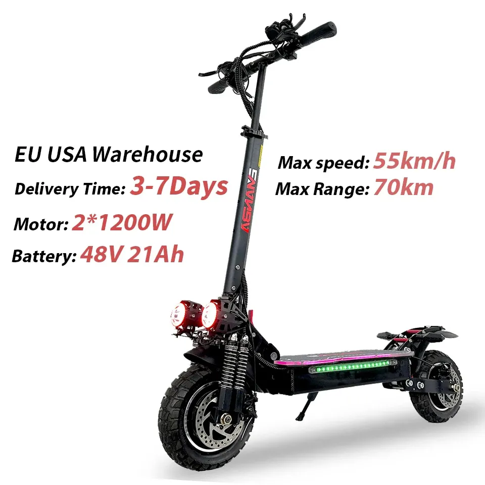 ЕС Великобритания США склад X6 10-дюймовая внедорожная шина 48 В 21 А/ч 2400 Вт Быстрый двухмоторный дешевый мощный Электрический скутер для взрослых оптом