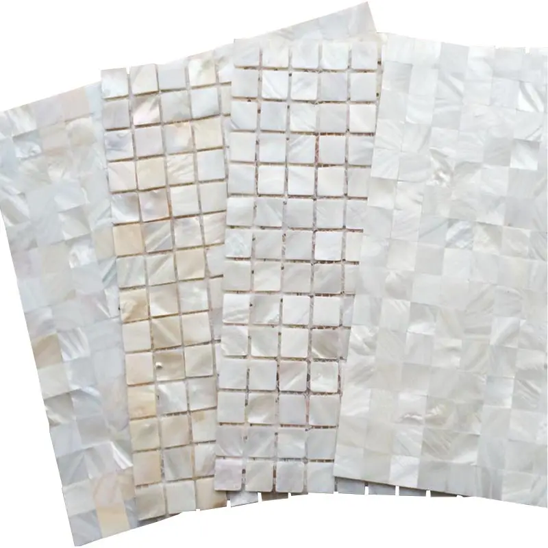 Super Quadrato Bianco Perla Tessere di Mosaico Delle Coperture Naturale Madre di Mosaico Delle Coperture per la Decorazione Della Parete