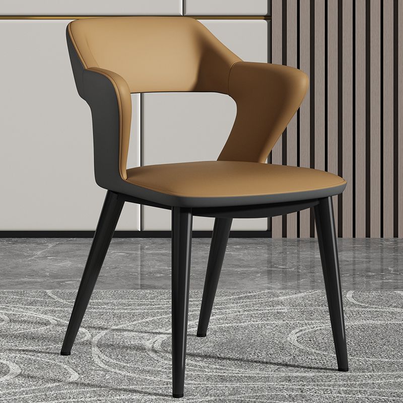 Dark gray leather khaki technical fabric
