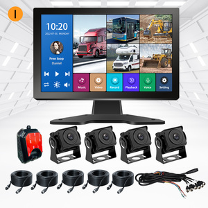 Pantalla táctil AI de 10 pulgadas 4K Quad Universal Pantalla dividida Sistema de grabadora de video 4 canales Cámara de salpicadero Punto ciego Coche Caja negra - Product Image 4