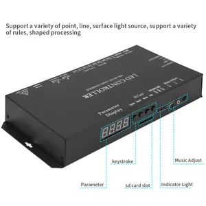 DMX512 Programmier barer digitaler LED-Licht regler DMX-Konsole T8k 8-Kanal-LED-Musikcontroller