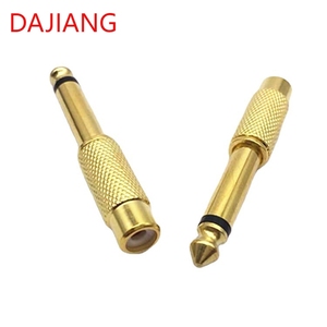 DAJIANG Fabricante chapado en oro 6,35mm 1/4 \ "TS enchufe a RCA hembra Audio Adaptador convertidor enchufe DC salida Jack adaptador - Product Image 4