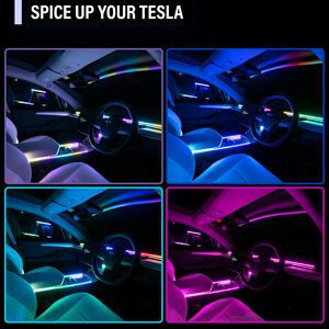 Add-On iç aydınlatma Dashboard & Center konsolu LED şeritler Tesla Model 3 Model Y için otomatik açma/kapama aksesuarları atmosfer ışıkları - Product Image 5
