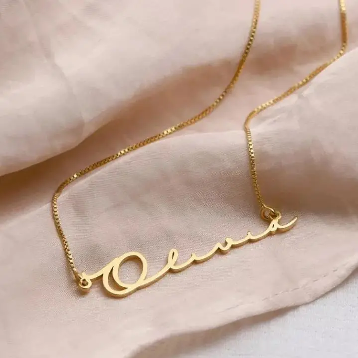 Collar con letras personalizadas, joyería de acero inoxidable chapada en oro, colgante con nombre en griego, árabe, inglés
