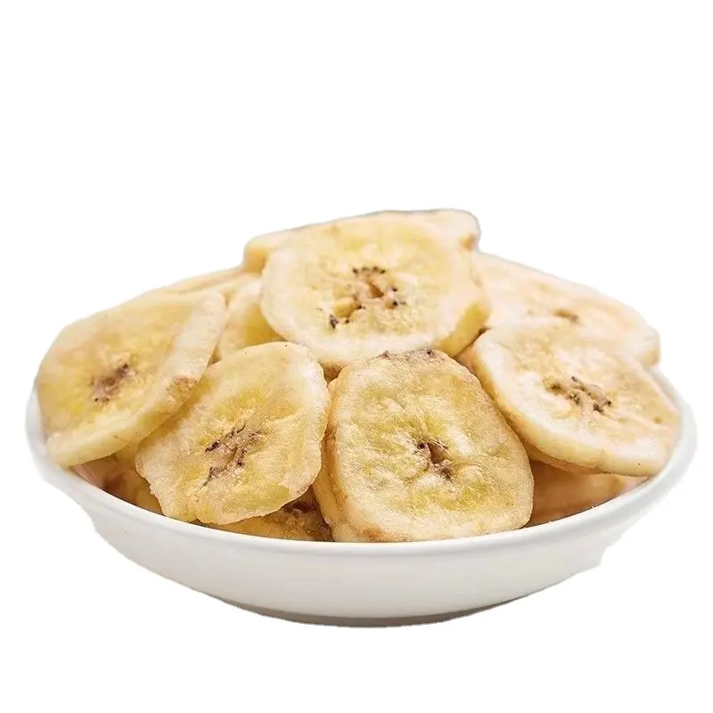 Wholesale Dried Banana Fruit No sugar No Preservative Packing Bulk Snack Vacuum Fried Crispy Dried Banana Chips