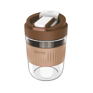 ถ้วยแก้วกาแฟลายทางแบบเรียบง่ายพร้อมฝาและหลอดถ้วยชาแบบมีฟองโปร่งใสแก้วน้ำผลไม้แก้วมอคค่าถ้วยใส่อาหารเช้า - Product Image 4