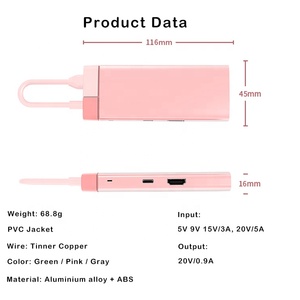 Modischer 5-in-1 Type-C-Hub HDTV USB 3.0 Stromlieferungsschnittstelle Adapter Multiport Usb c Hub Docking Station für C-Geräte