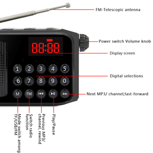 2021便携式usb tf卡FM AM收音机，带扬声器和MP3 - Product Image 3
