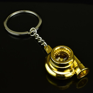 Custom Logo Mini Spinning Turbine <strong>Key</strong> Chain Ring Keyring Keyfob Metal Piston Disc Brake Rotor <strong>Turbo</strong> Car Part Keychains