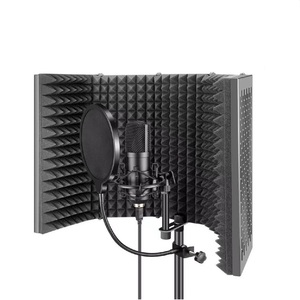 Hotsaleロゴカラーボックスパッケージスタジオ録音折りたたみ式マイクポップフィルター - Product Image 1