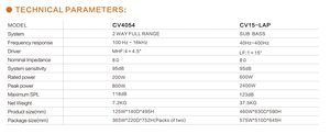 Pro Audio CV15-LAP Active SUB-BASS Speaker Two Channels for Stage <strong>Performance</strong> Set for Sound <strong>System</strong> and Venue Entertainment - Product Image 2