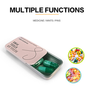 JYB vuoto piccolo rettangolo metallo latta Push-Pull Box pillole medicina caramelle scivolo superiore lattine di metallo caso/scatola/contenitore - Product Image 6
