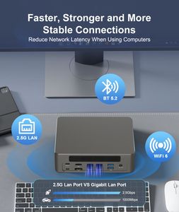 Hystou Mini <strong>Desktop</strong> Gaming PC Office CPU I7-1255U <strong>Computer</strong> Intel Core DDR5 Wins10 <strong>Linux</strong> - Product Image 3