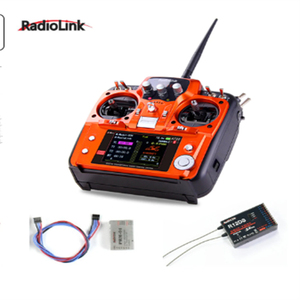 最新のRadioLink AT10 II 2.4Ghz 12CH RCトランスミッターとR12DSレシーバーPRM-01 RCクアッドコプター用電圧リターンモジュールバッテリー