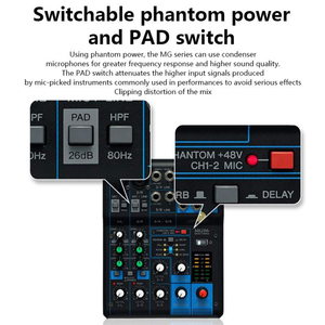MG06X <strong>2</strong>-Channel Digital <strong>Mixer</strong> with Bluetooth/USB - Professional Stereo Audio Mixing Console - Product Image 6