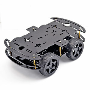 4WD Robot akıllı araç şasi kitleri siyah akrilik şasi kitleri için RC uzaktan kumanda robotik öğrenme seti oyuncaklar DIY meraklıları - Product Image 2
