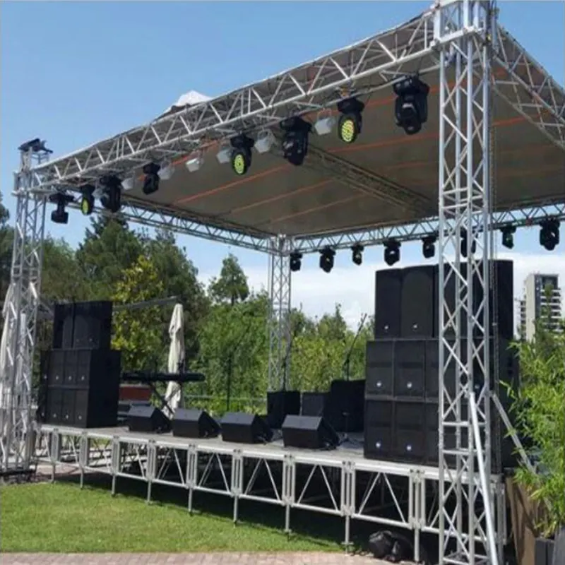 Sistema de truss de escenario de aleación de aluminio, iluminación de diseño, trusses planos, soporte para Festival de música, perno interior para exteriores, truss con espiga