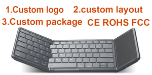 Teclado Bluetooth plegable retroiluminado Delgado plegable teclado inalámbrico Smart TV teclado tamaño de la palma pliegues con ratón - Product Image 5