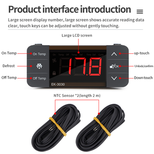 Pantalla LCD de alta calidad, controlador de temperatura de termostato de Control de temperatura Digital inteligente con Sensor Dual, 2, 2, 2