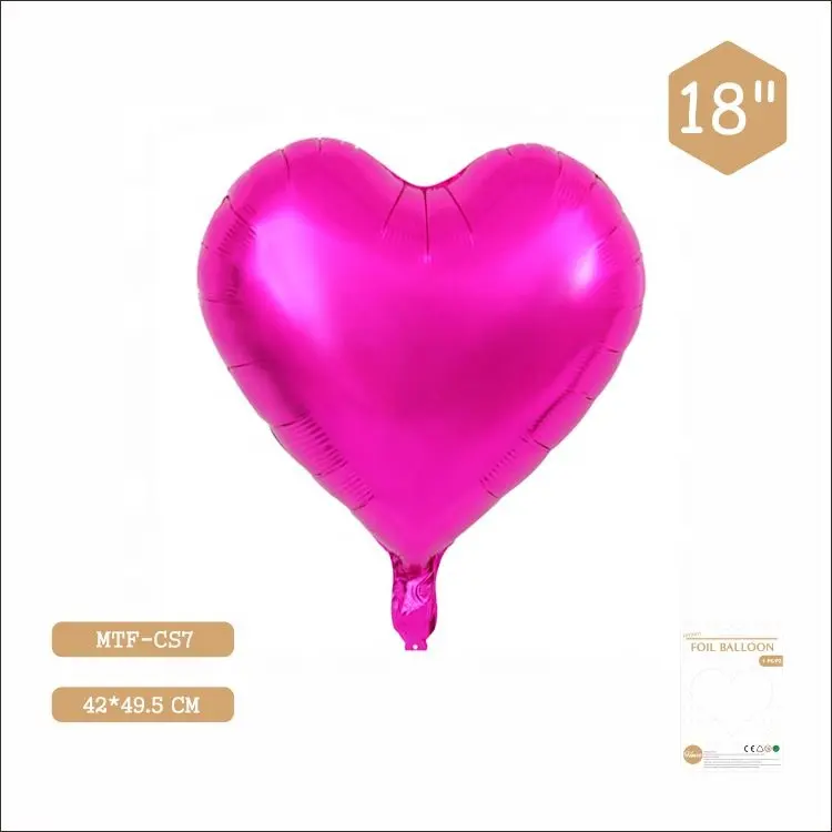 MTF 18 pollici tinta unita serie a forma di cuore palloncini Foil Happy Birthday Set Set di palloncini decorativi