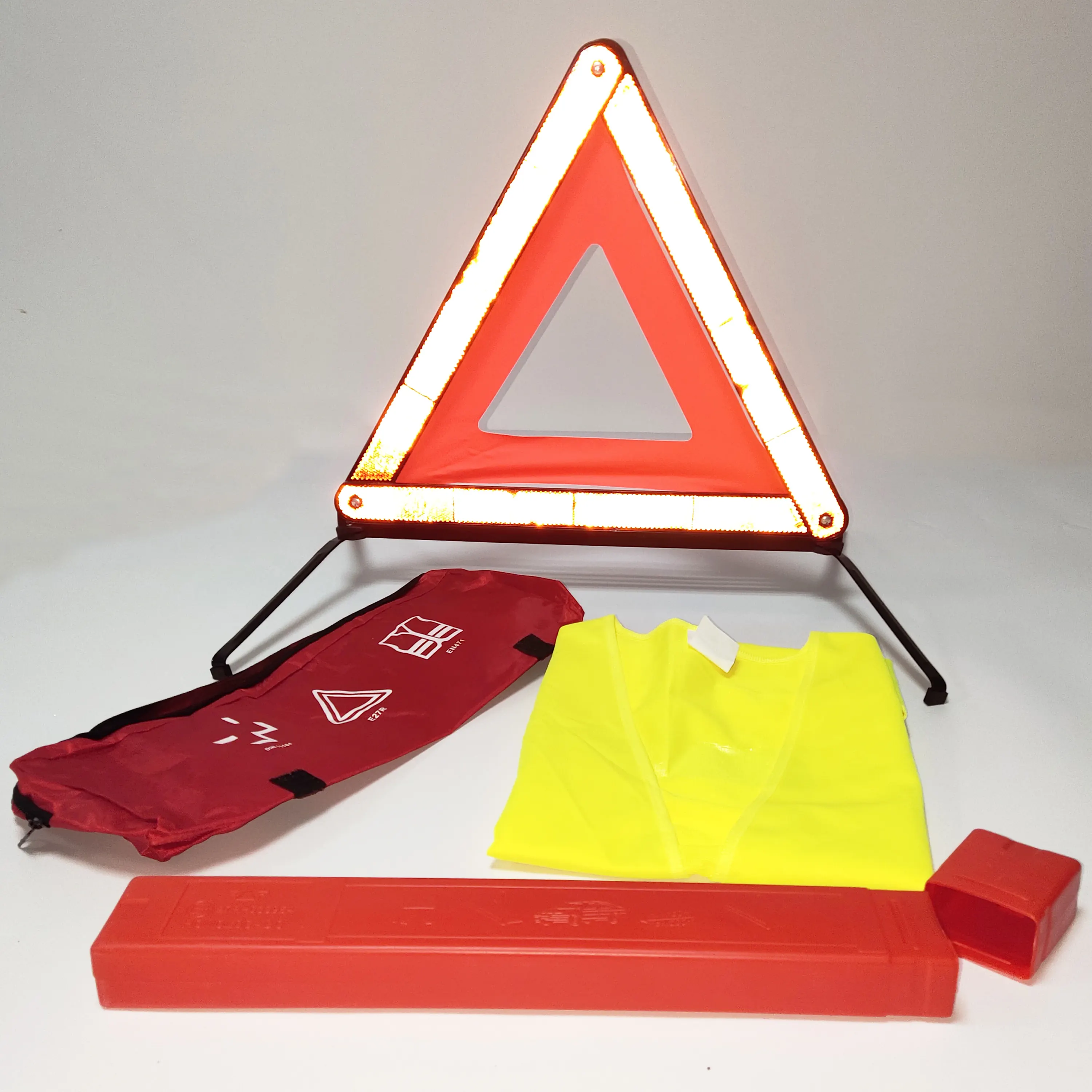 Kit de herramientas de emergencia para coche, aprobado por ECE y EN20471, venta al por mayor, Kit de emergencia para coche, asistencia en carretera