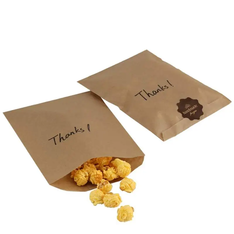 Collations en papier personnalisées écologiques Friandises sucrées Sacs de pop-corn biodégradables Sacs en papier ciré en cristal imprimés avec logo personnalisé