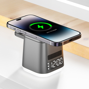 Toptan birden fazla cihaz 5 in 1 kablosuz şarj istasyonu ile Apple Iwatch Airpods için çalar saat - Product Image 5