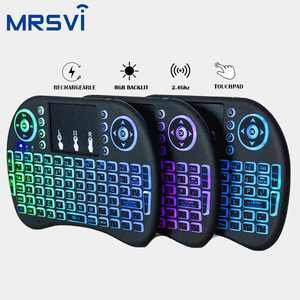 Precio al por mayor de fábrica I8 Mini teclado inalámbrico 7 colores Teclado retroiluminado 2,4G Touchpad Teclado de mano para PC Android TV Box - Product Image 1